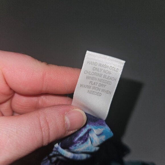 NEW Tantrums Blue Tropical Sheer Shirt Cover-Up Size Small Beaded Floral Vaca - Picture 10 of 11